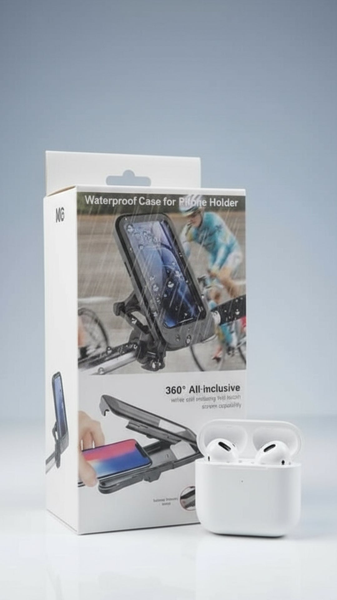 🎁 باك الدراجة النارية 🚴‍♂️: حاملة هاتف مقاومة للماء + سماعات بلوتوث لاسلكية